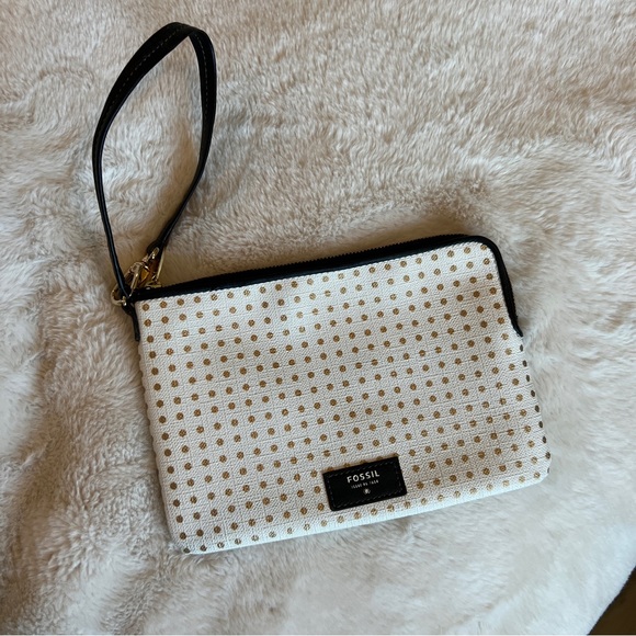 Fossil Gold Polka Dot Wristlet - Picture 1 of 6